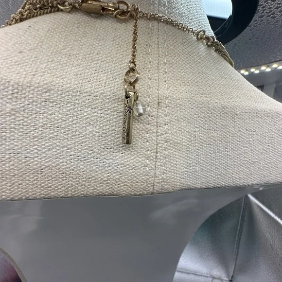 Vintage Kenneth Cole Necklace Multistrand Goldtone with White Magnesite‎ Stones - Picture 5 of 7